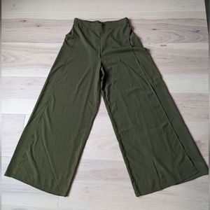 Pink Martini - Olive Green Breezy Pants with Slit - Small